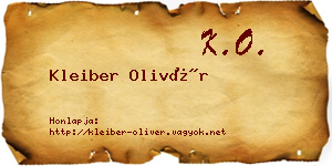 Kleiber Olivér névjegykártya