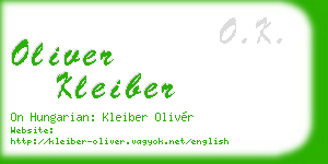 oliver kleiber business card