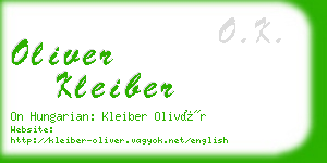 oliver kleiber business card